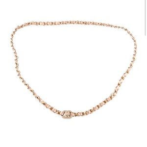 CHANEL | NWT NEW Gold Plated Leather Interlocking CC Chain Belt Logo Size 36 90